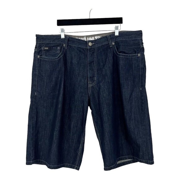 Ecko Unltd Mens Size 42 Denim Relaxed Fit Baggy Jean Shorts 90s Y2K Vintage - Picture 1 of 5